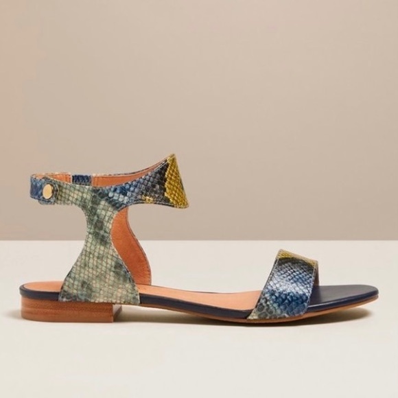 NEW Jack Rogers Gwen Wave‎ Sandal Blue Snake Multi 8 - Picture 2 of 8